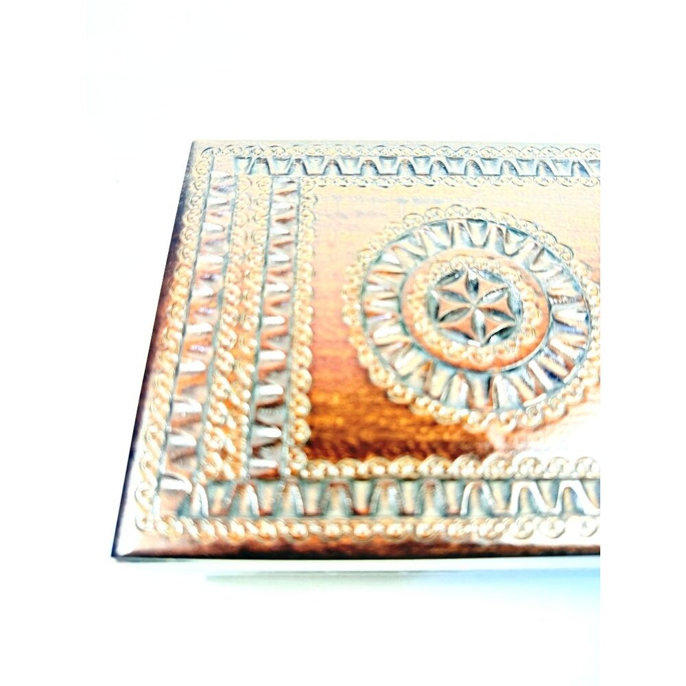 Wooden Music Box Trinket Jewelry Hand Carved Vintage Poland Lidded Handmade Smal - Picture 4 of 16